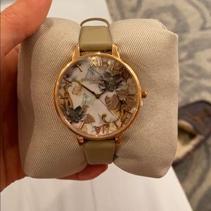 Olivia burton watch marble floral rose gold